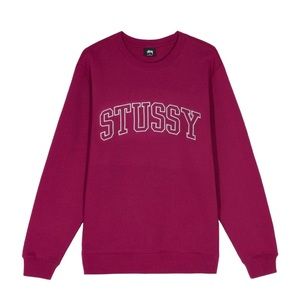 STUSSY Men's Outline Crew Neck Sweatshirt